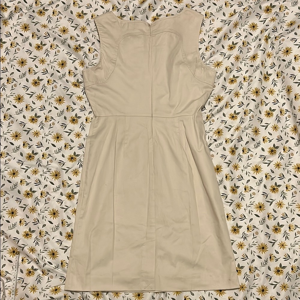 Banana Republic Cream Ruched Sheath Midi Dress - Picture 4 of 7